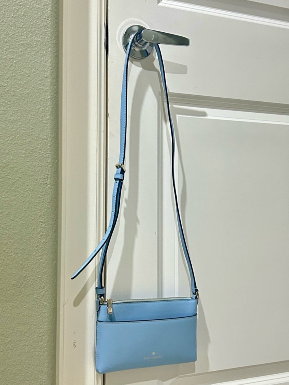 Kate Spade Light Blue Crossbody Bag Slim Shoulder Purse